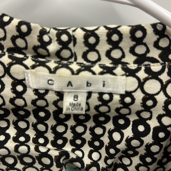 CAbi Black Cream 2 Button Front and Cuff 3 Quarter Sleeve Blazer Jacket Womens 8 - Picture 8 of 12